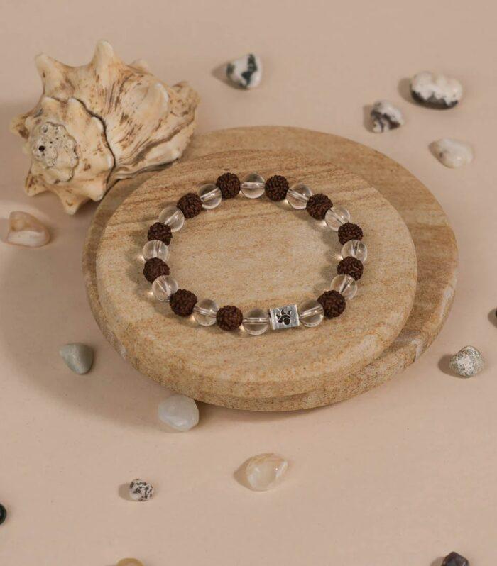 Rudraksha with Sphatik Beads Bracelet