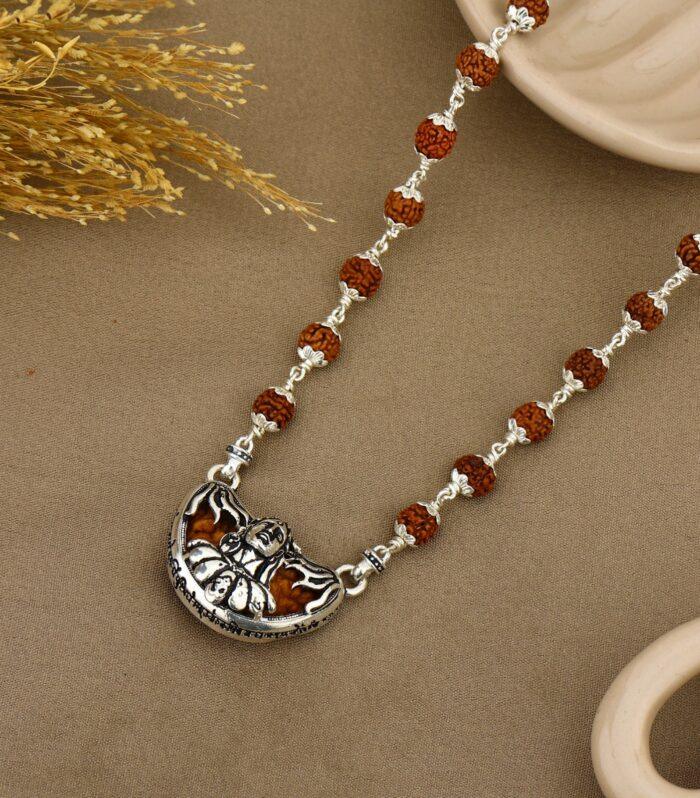 Mukhi Rudraksha with Adiyogi Silver Cap Pendant