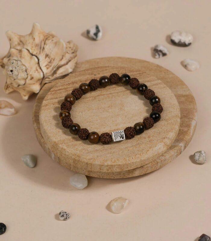Rudraksha with Tiger Eye Stone Bracelet