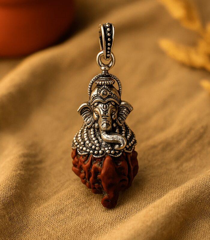 Ganesh Mukhi Rudraksha Pendant in Silver