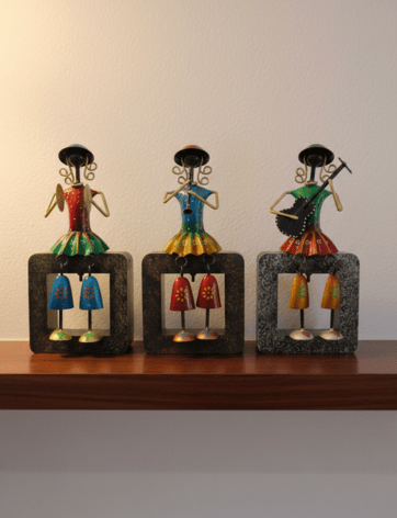 Handcrafted Metal Musician Figurine Set
