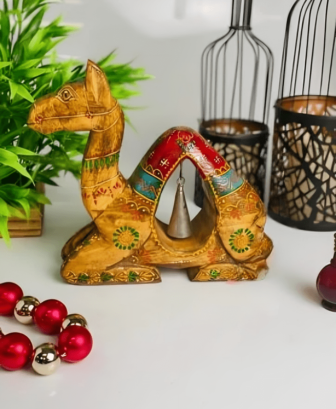 Handcrafted Wooden Camel Figurine